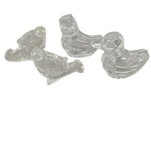 VTG lot 2 pair glass salt and pepper shakers ducks and fish